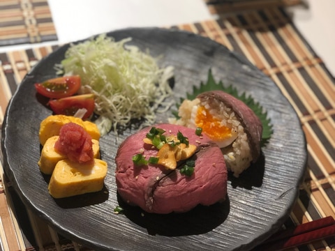 リメイク料理！ローストビーフおにぎり！